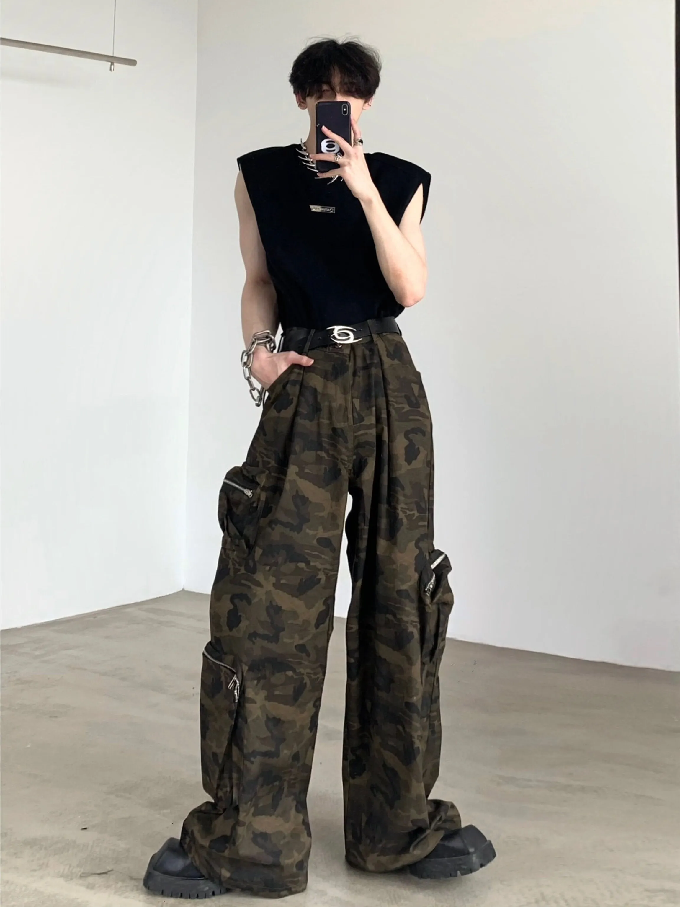 【24s June.】Vintage Camouflage Loose Cargo Pants