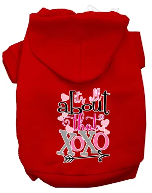 All About That Xoxo Screen Print Dog Hoodie Red S