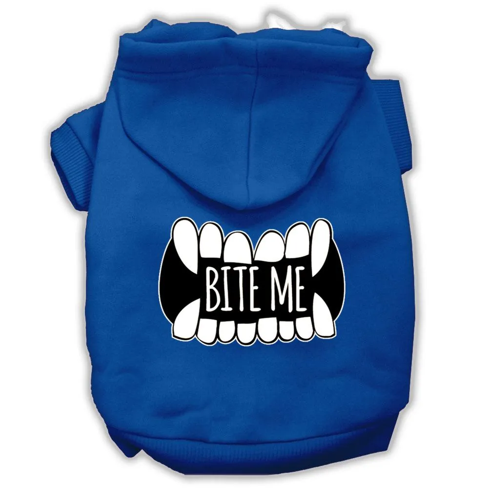 Bite Me Screenprint Dog Hoodie Blue S (10)