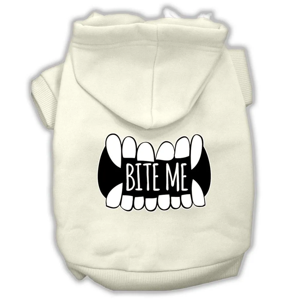 Bite Me Screenprint Dog Hoodie Cream M (12)