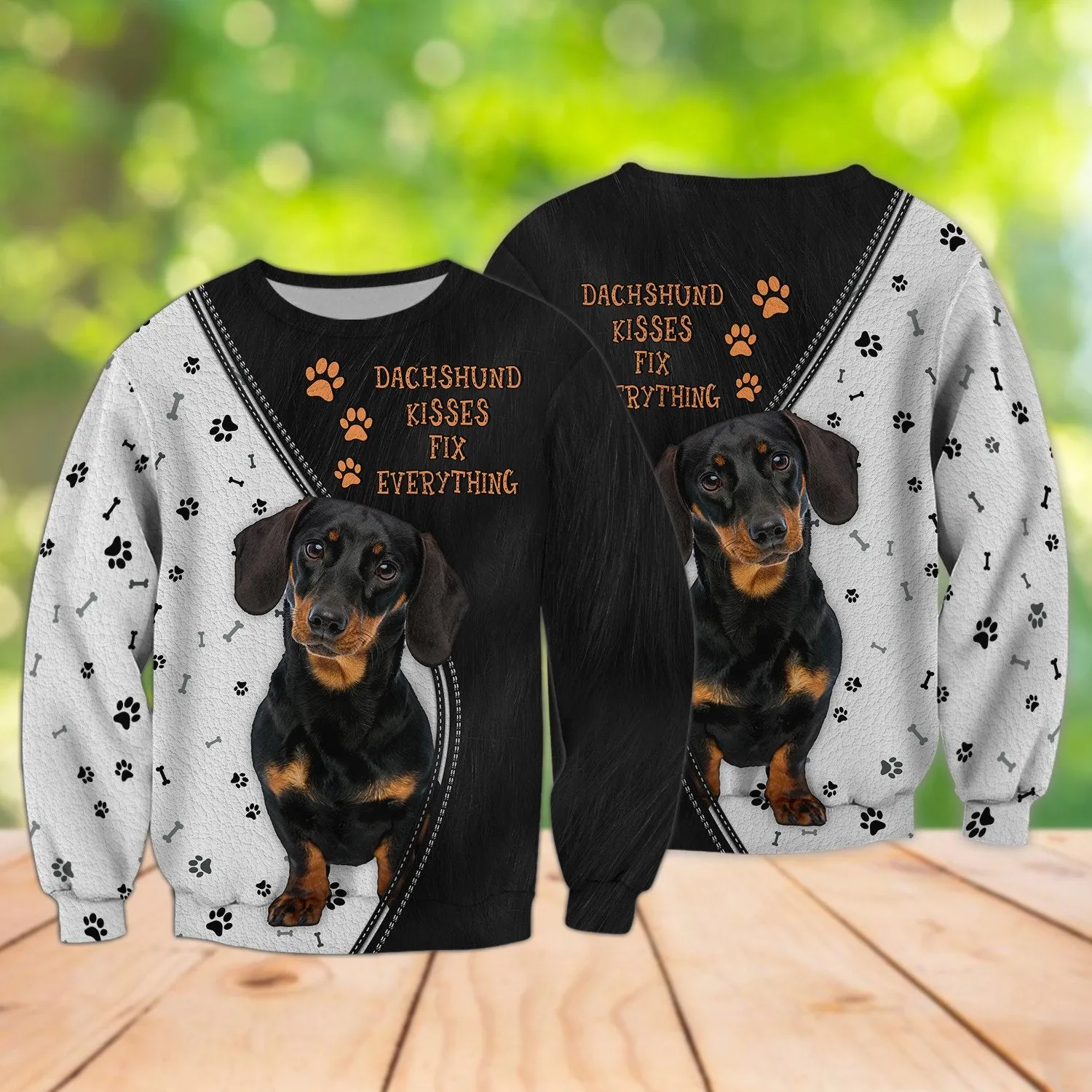 Black Dachshund 3D Sweatshirt, Christmas Gift For Dachshund Lovers