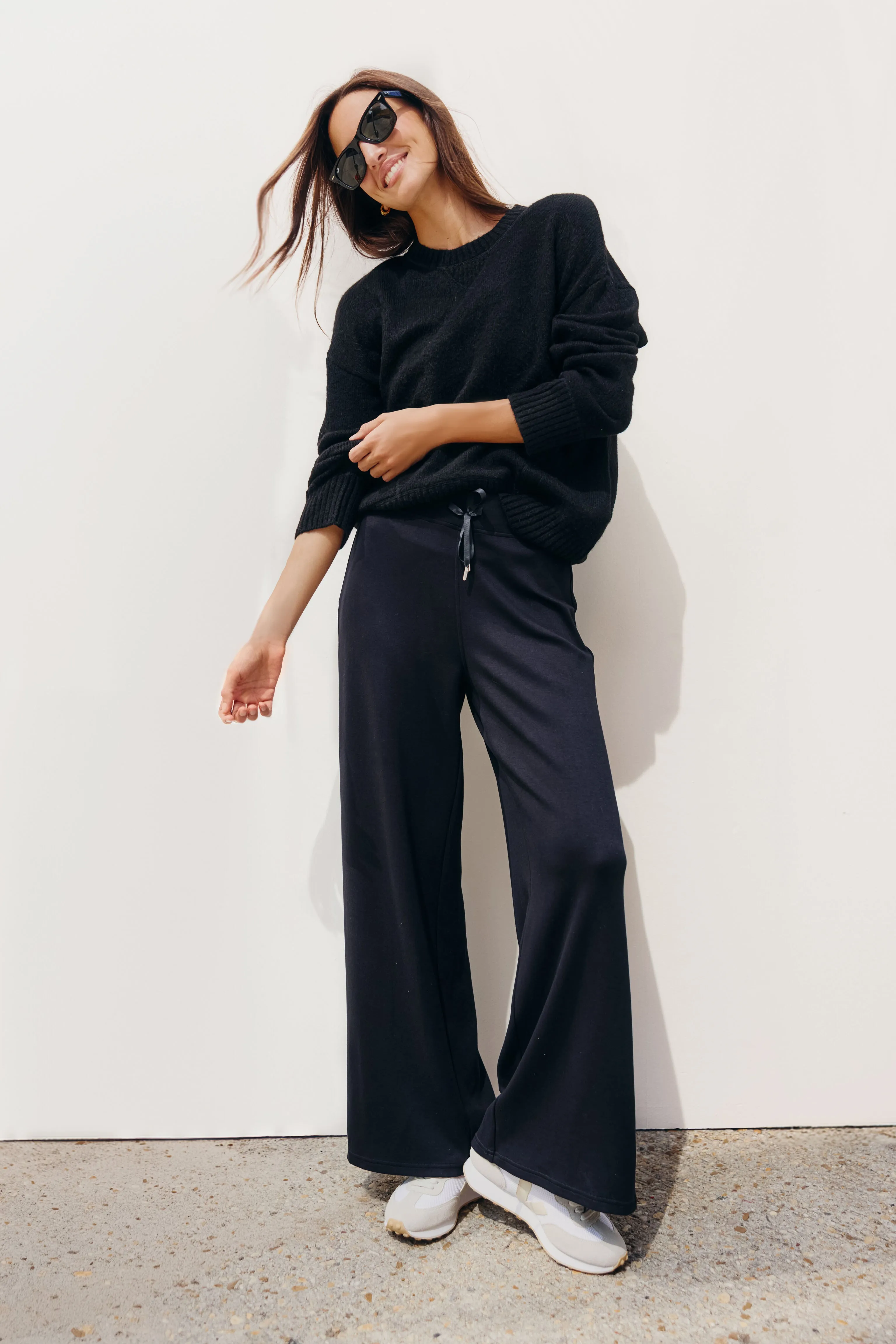 Black Wide Leg Finn Sweatpants