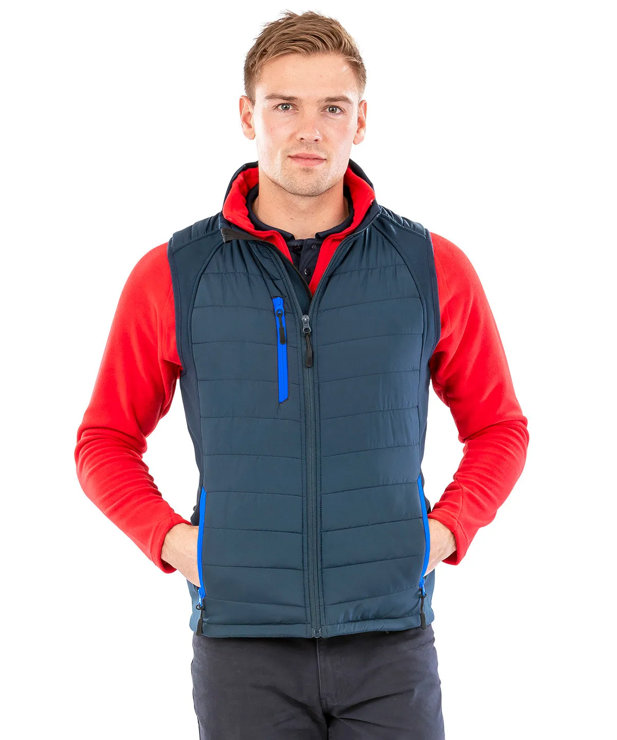 Black/Yellow - compass padded softshell gilet