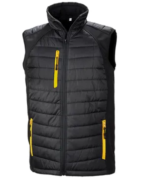 Black/Yellow - compass padded softshell gilet