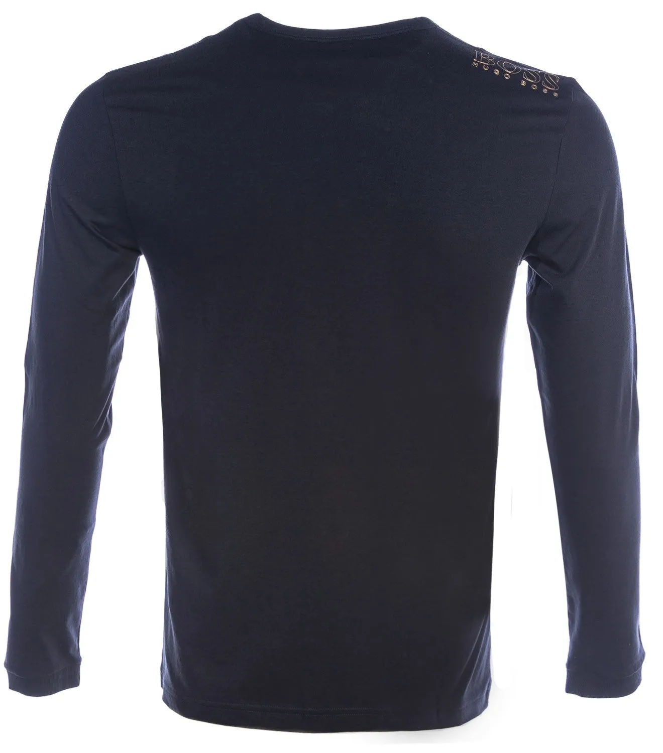 BOSS Togn Long Sleeve T Shirt in Navy & Gold