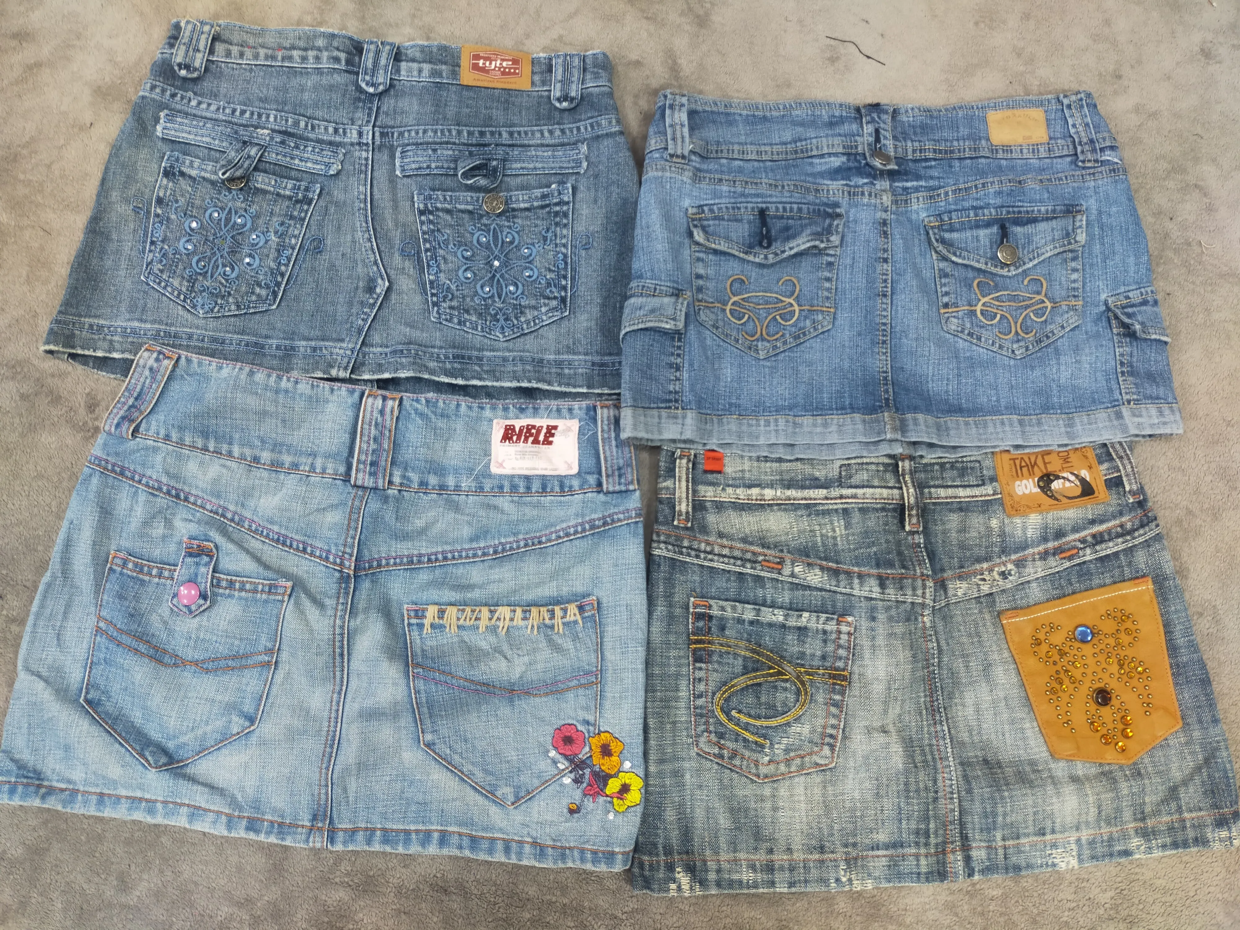 CR2107 Y2K Denim Skirts - 12 Pcs