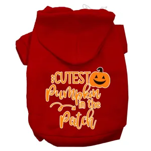 Cutest Pumpkin In The Patch Screen Print Dog Hoodie Red S