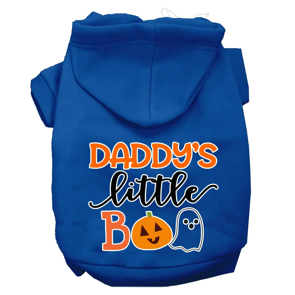 Daddy's Little Boo Screen Print Dog Hoodie Blue L