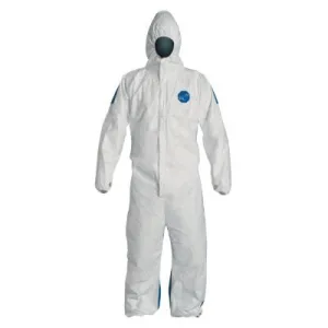 DuPont™ Tyvek 400D Coveralls with Attached Hood, Blue/White, Large, TD127SWBLG0025CM