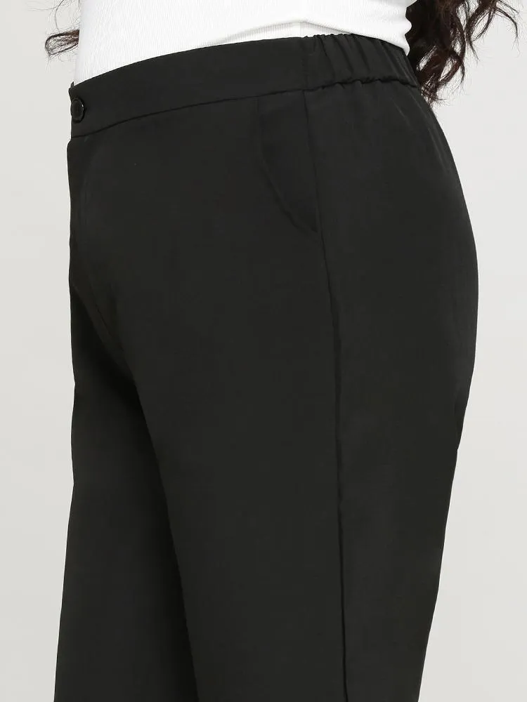 Elastic Waist Straight Pants