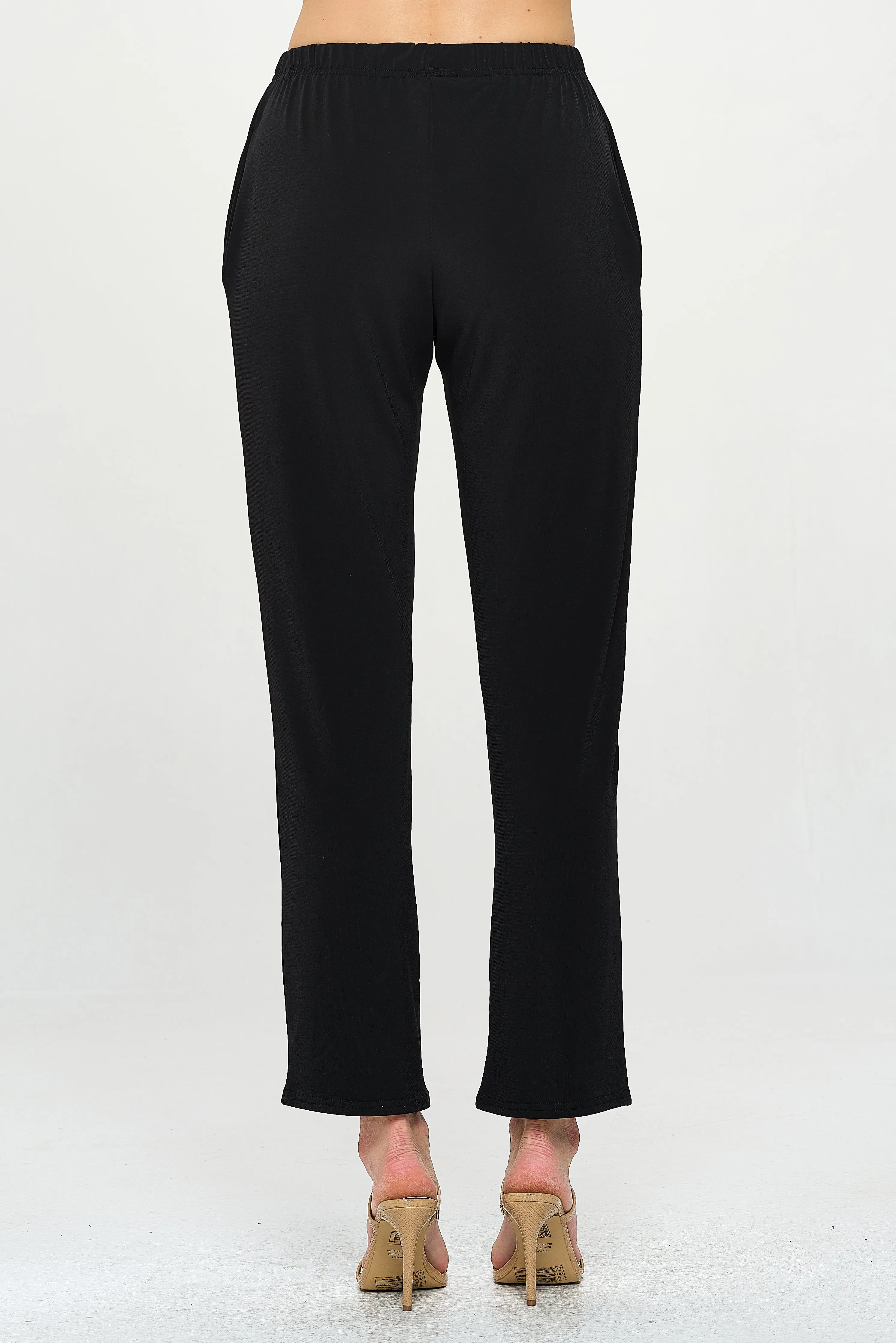 Elastic Waistband Flared Pants-5044HT-ARS1-K