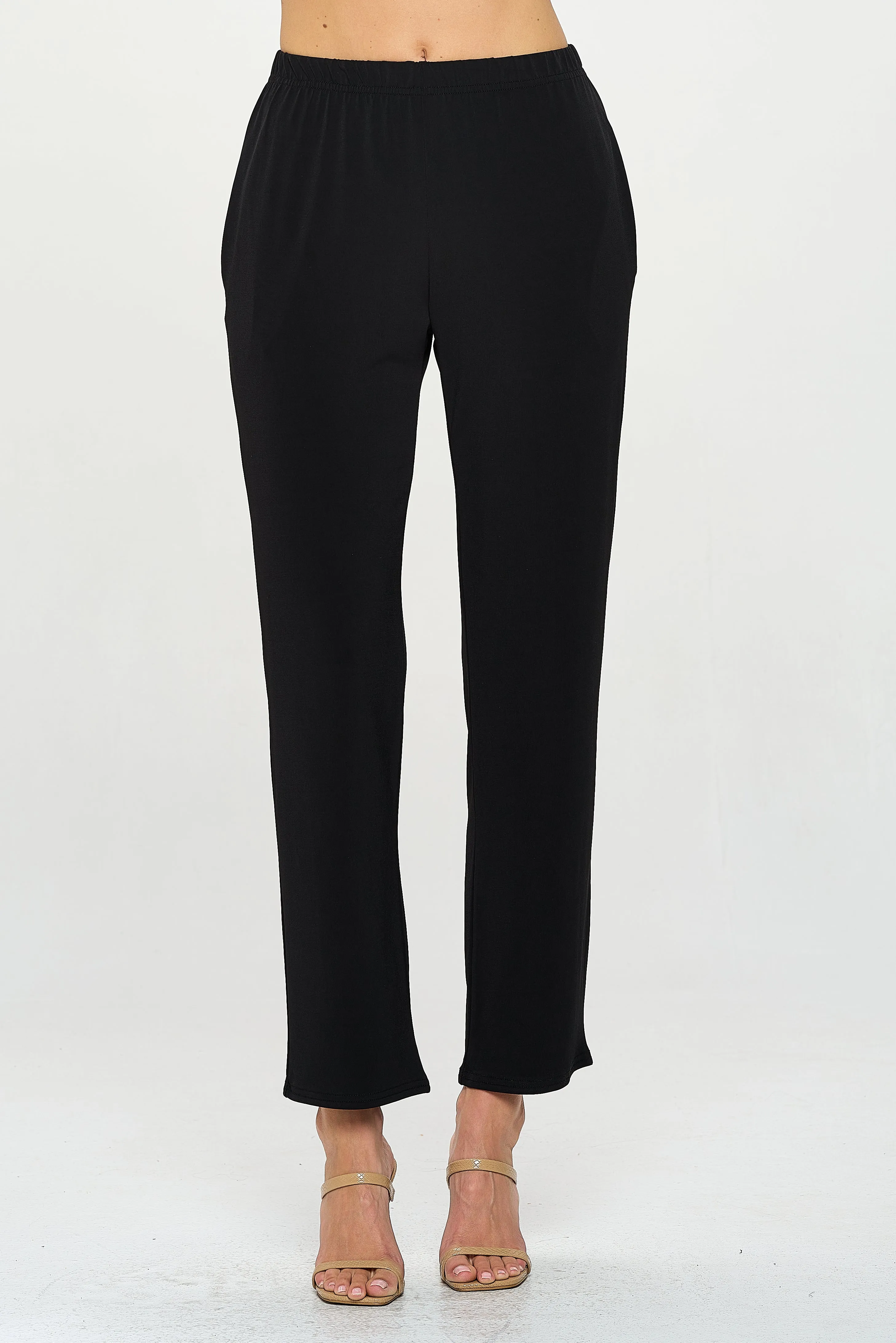 Elastic Waistband Flared Pants-5044HT-ARS1-K