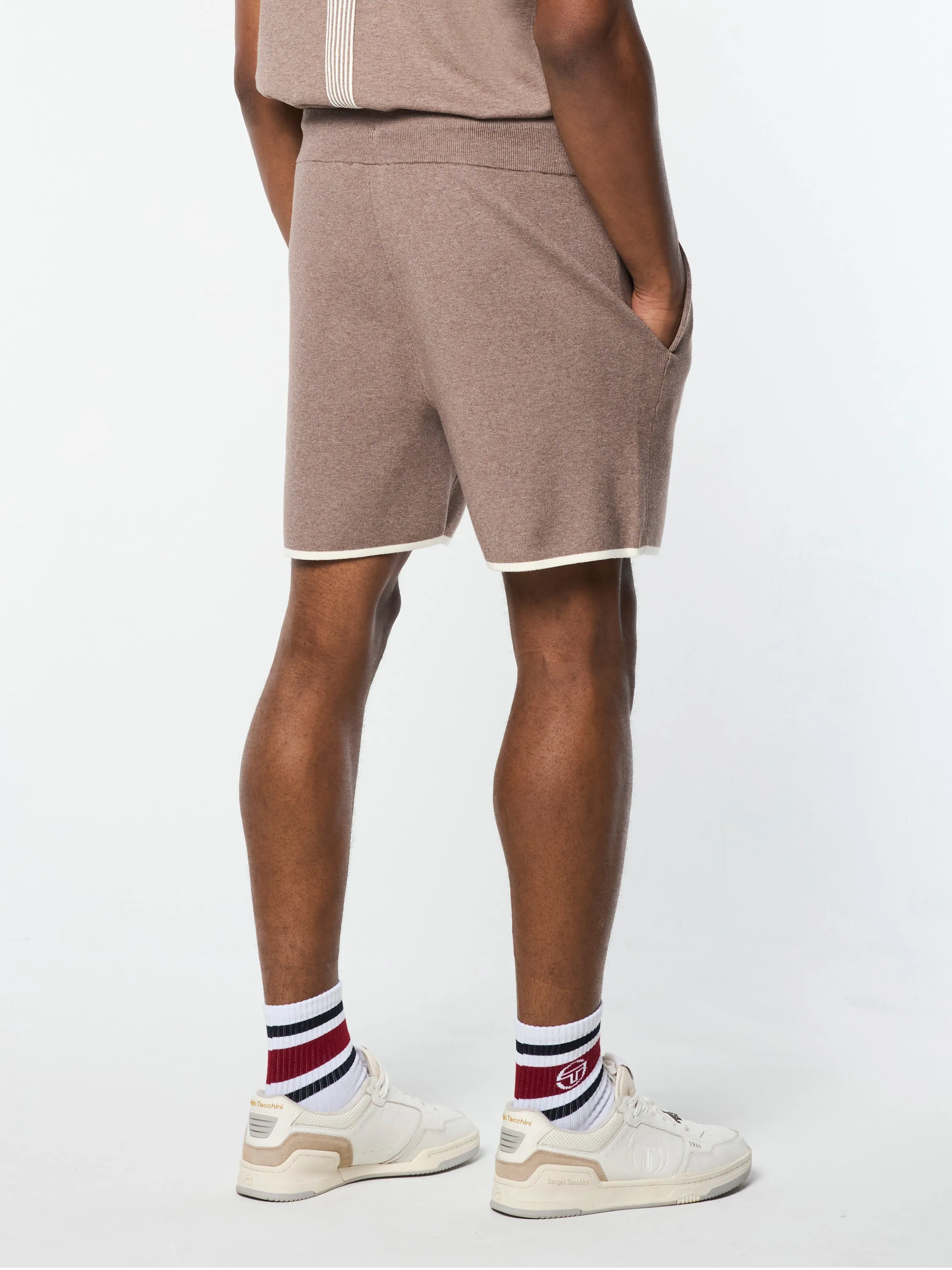 Enzo Knit Shorts- Taupe Grey