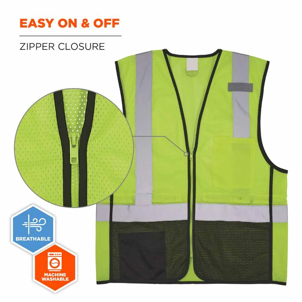 Ergodyne 23019 8210ZBK 4XL/5XL Lime Hi Vis Safety Vest