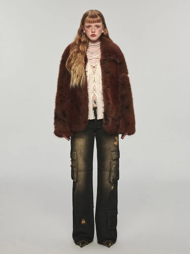 Fake Fur Gradient Windproof Loose Coat【s0000005004】