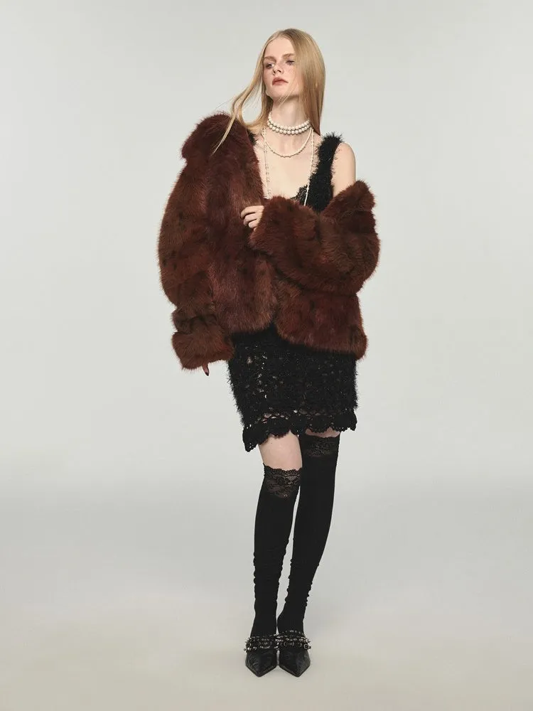 Fake Fur Gradient Windproof Loose Coat【s0000005004】