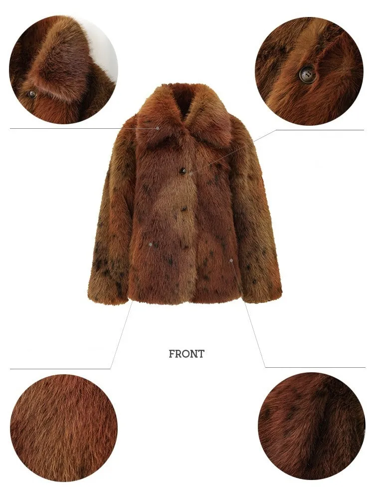 Fake Fur Gradient Windproof Loose Coat【s0000005004】