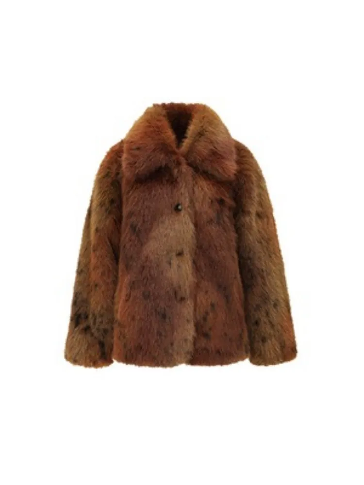 Fake Fur Gradient Windproof Loose Coat【s0000005004】