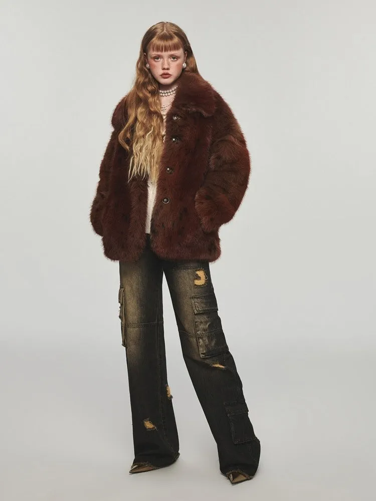 Fake Fur Gradient Windproof Loose Coat【s0000005004】