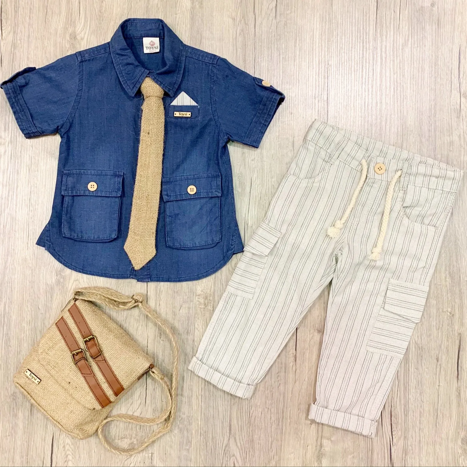 Fancy Denim Boys Casual Set