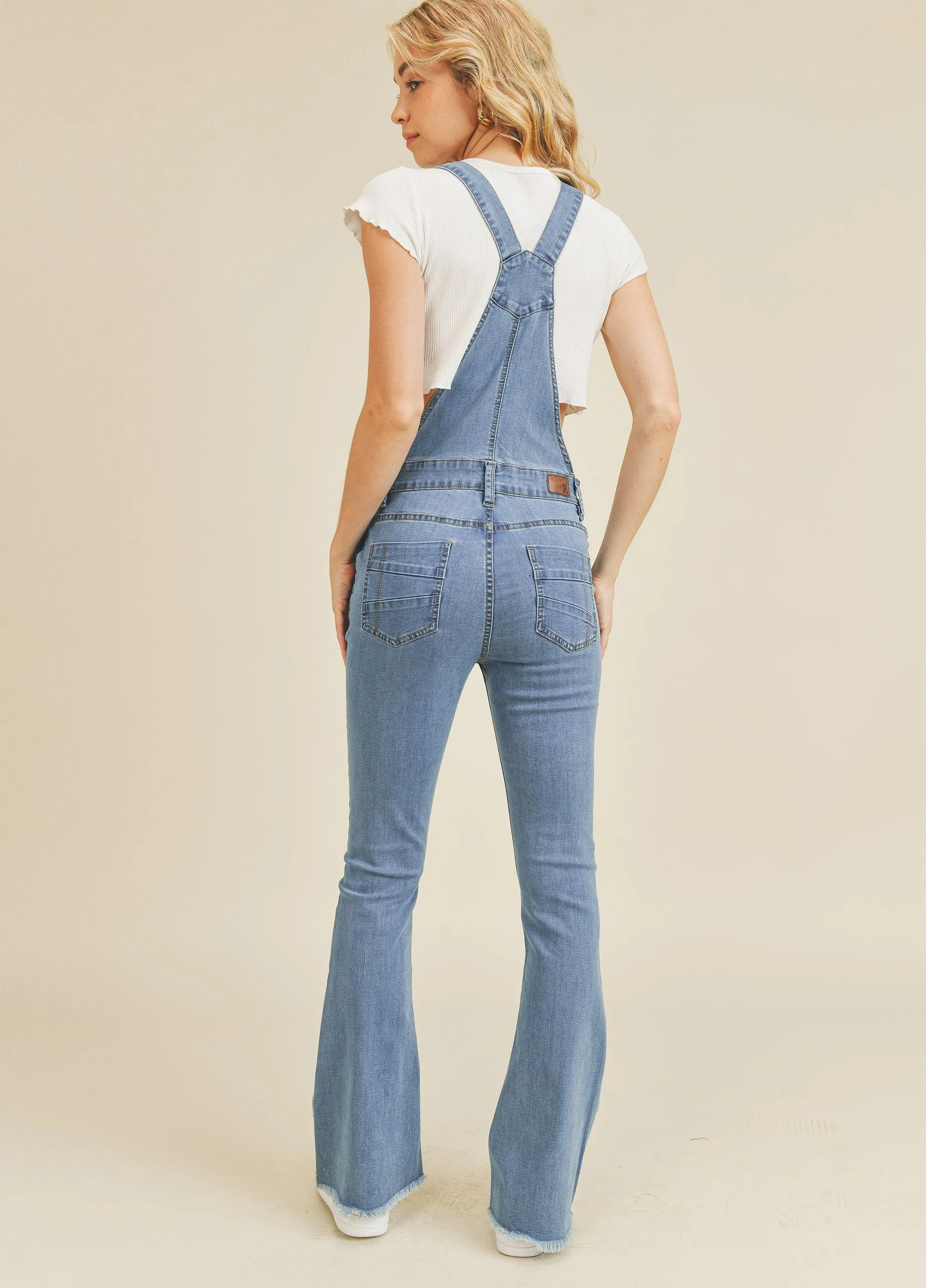 Flare Leg Denim Overalls