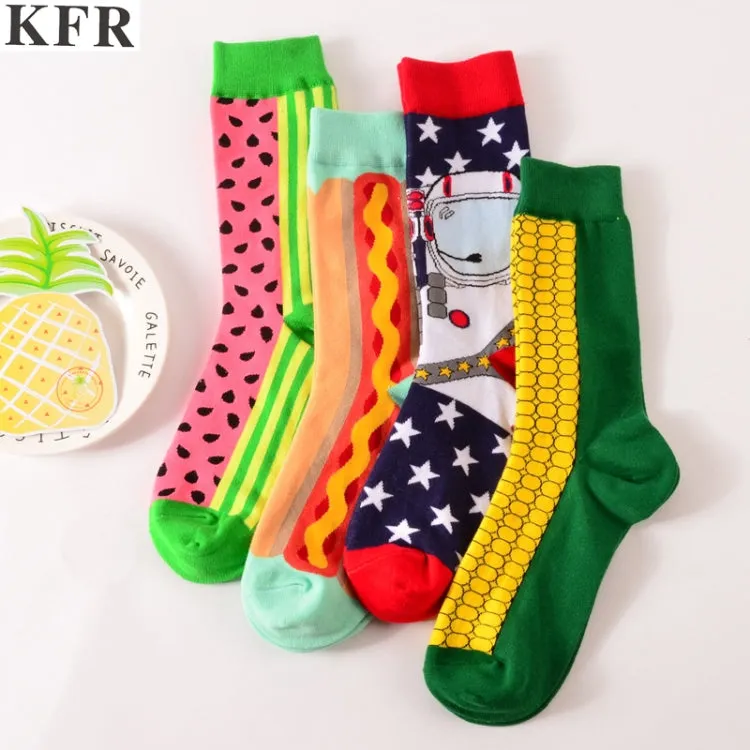 Funny Cute Happy Socks Womens Men Print Casual Harajuku Socks(Wave Pattern)