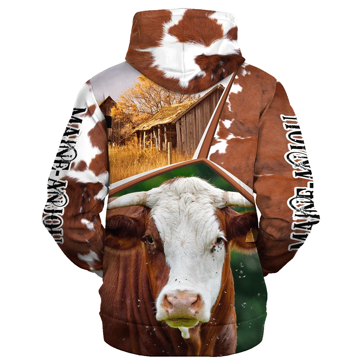 Funny Maine Anjou Farm In The Fall Hoodie