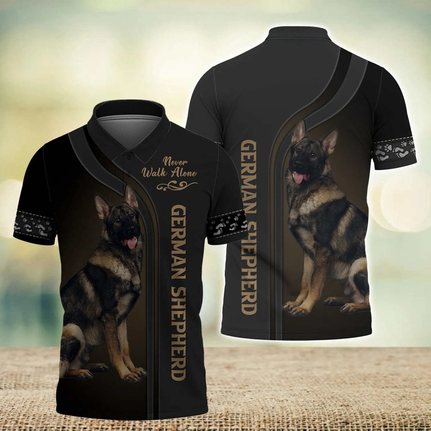 German Shepherd Love Never Walk Alone 3D Full Print Shirts Version 2, Shirt For Dog Lovers, Dog Memorial Gifts for loss of Dog