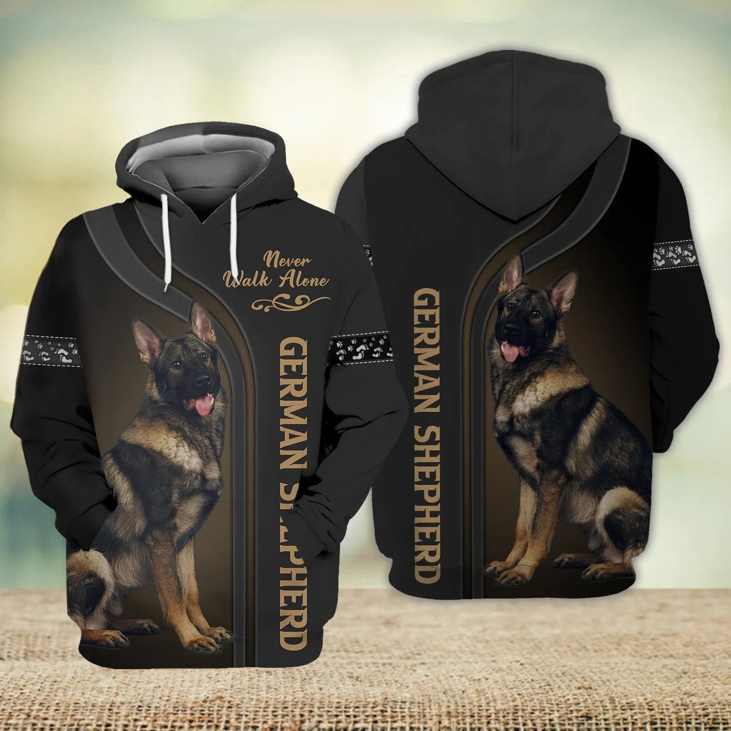 German Shepherd Love Never Walk Alone 3D Full Print Shirts Version 2, Shirt For Dog Lovers, Dog Memorial Gifts for loss of Dog