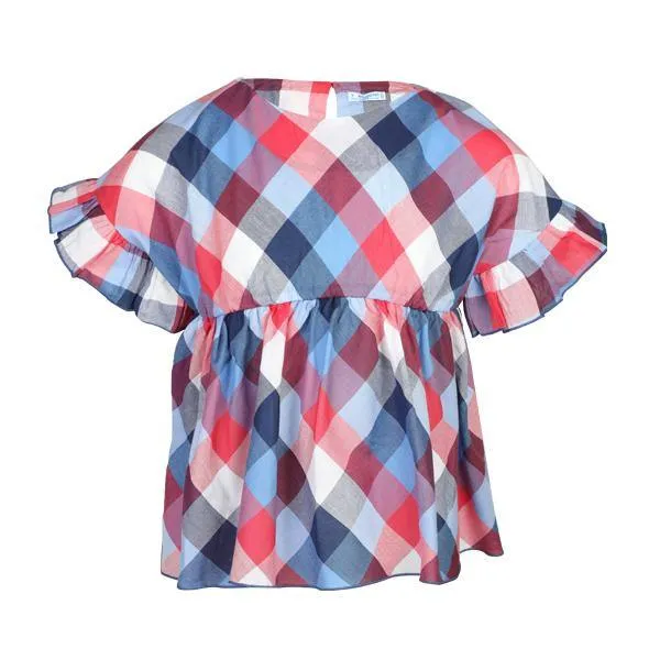 GIRLS CHECK BLOUSE - MULTICOLOR