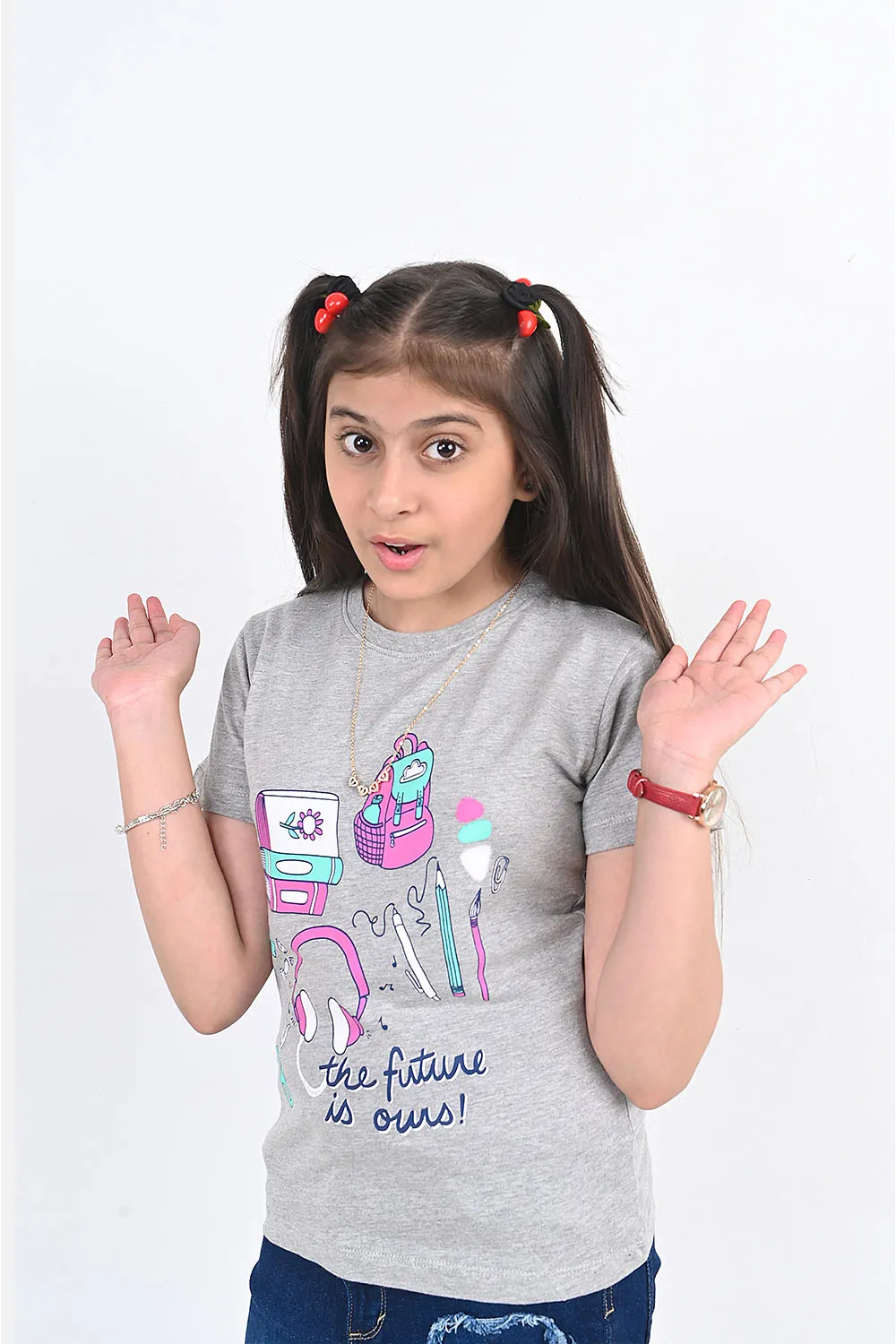 Girl's Short Sleeves Graphics Tee