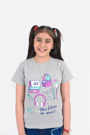 Girl's Short Sleeves Graphics Tee