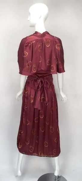 Gorgeous 1970s Marina Ferrari Silk Multicolored Circle Print Wrap Dress