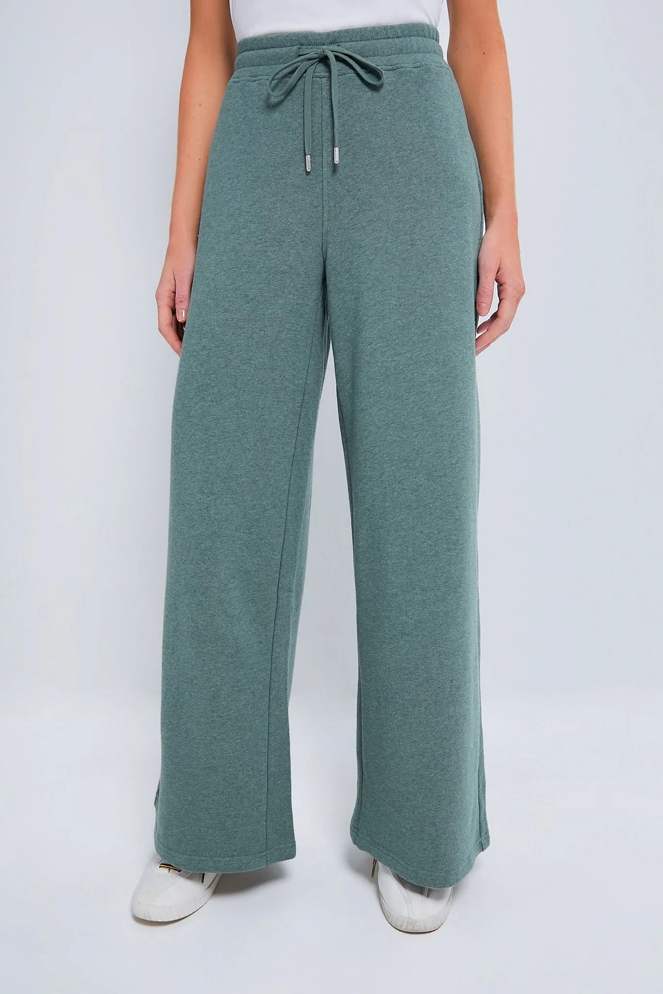 Heathered Green Wide Leg Finn Sweatpants