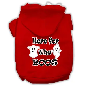 Here For The Boos Screenprint Dog Hoodie Red S (10)