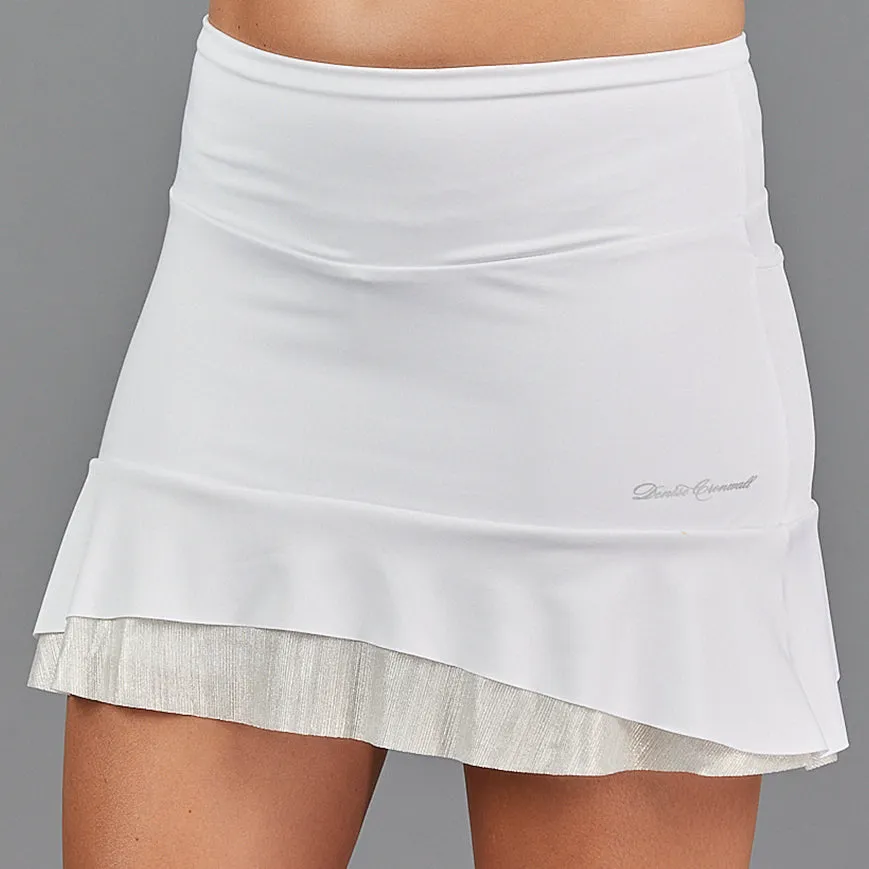 Jade Two Tier 13" Skort (white/shimmer)