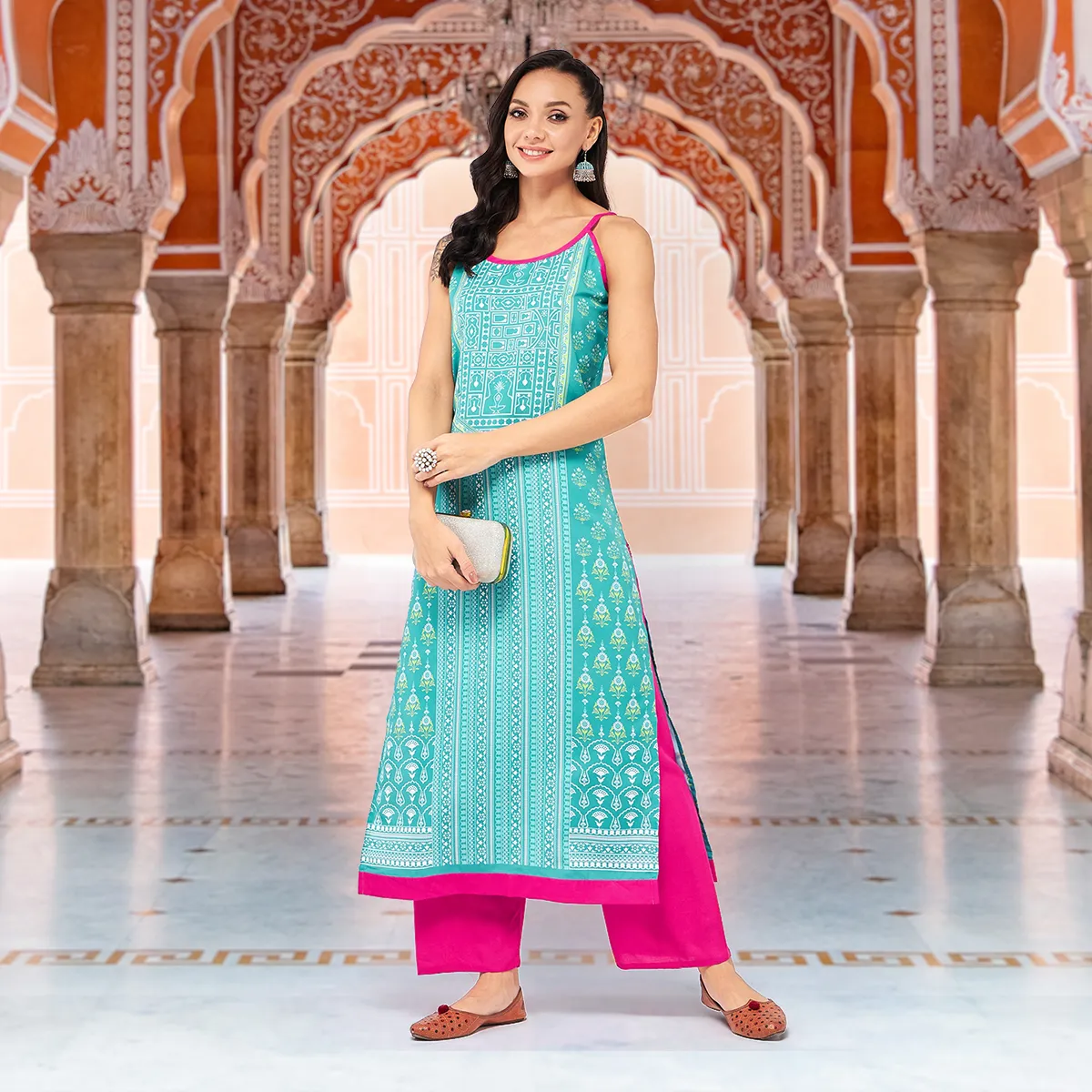 Jaipur Haat Strappy Placement Kurta