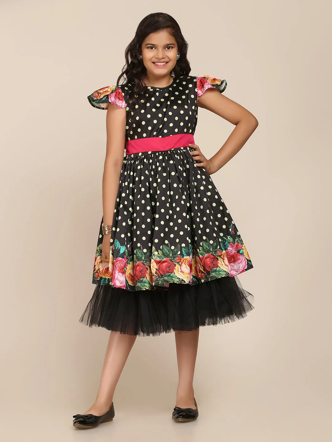 Jashvi Black Digital Print Frock