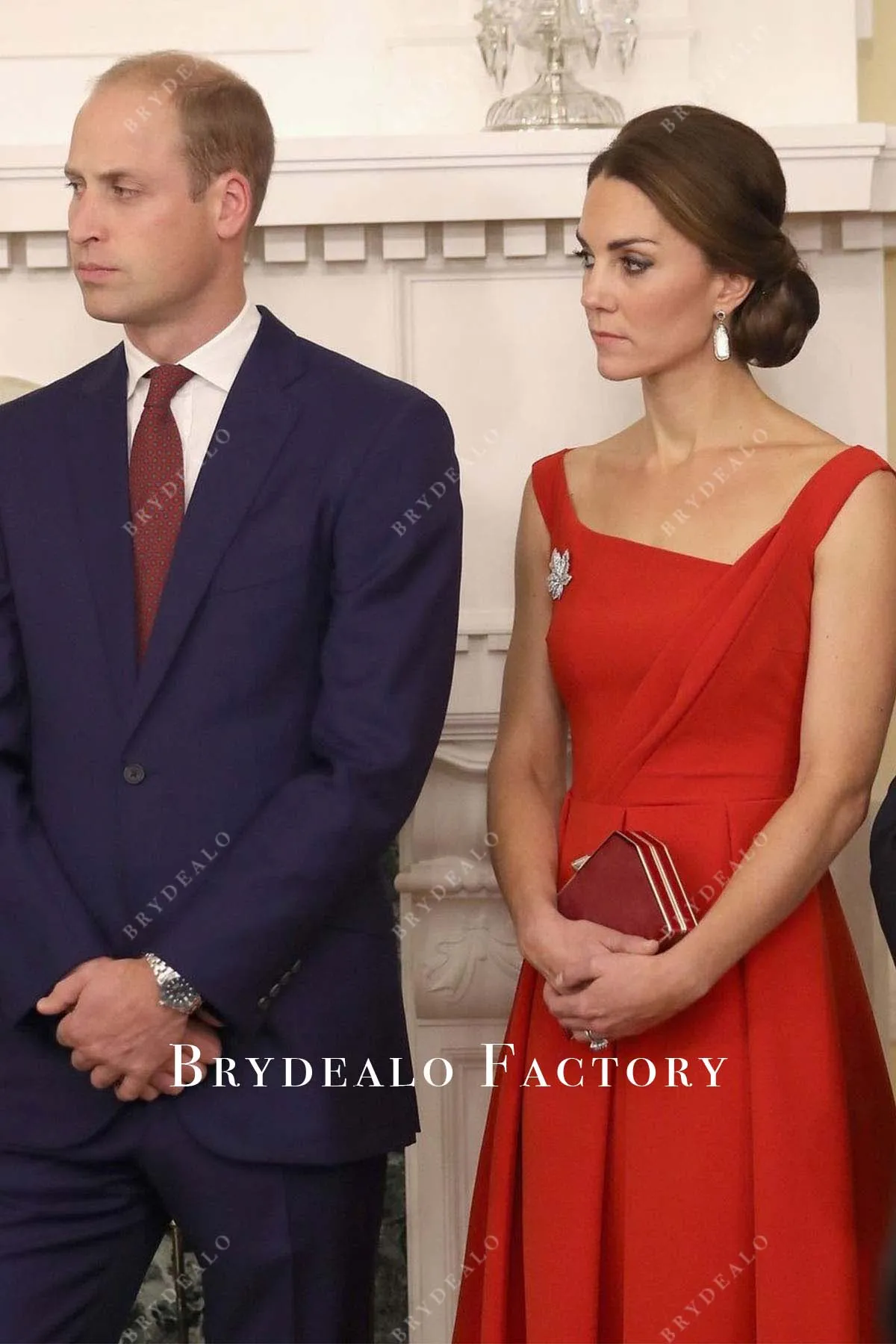 Kate Middleton Red Sleeveless Midi Dress 2016 Canada Tour