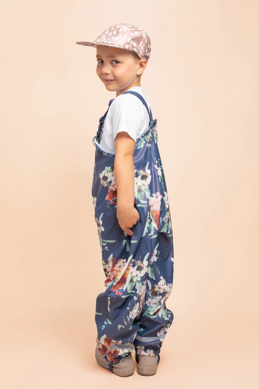 Kids' Rain Overalls Blue Blossom