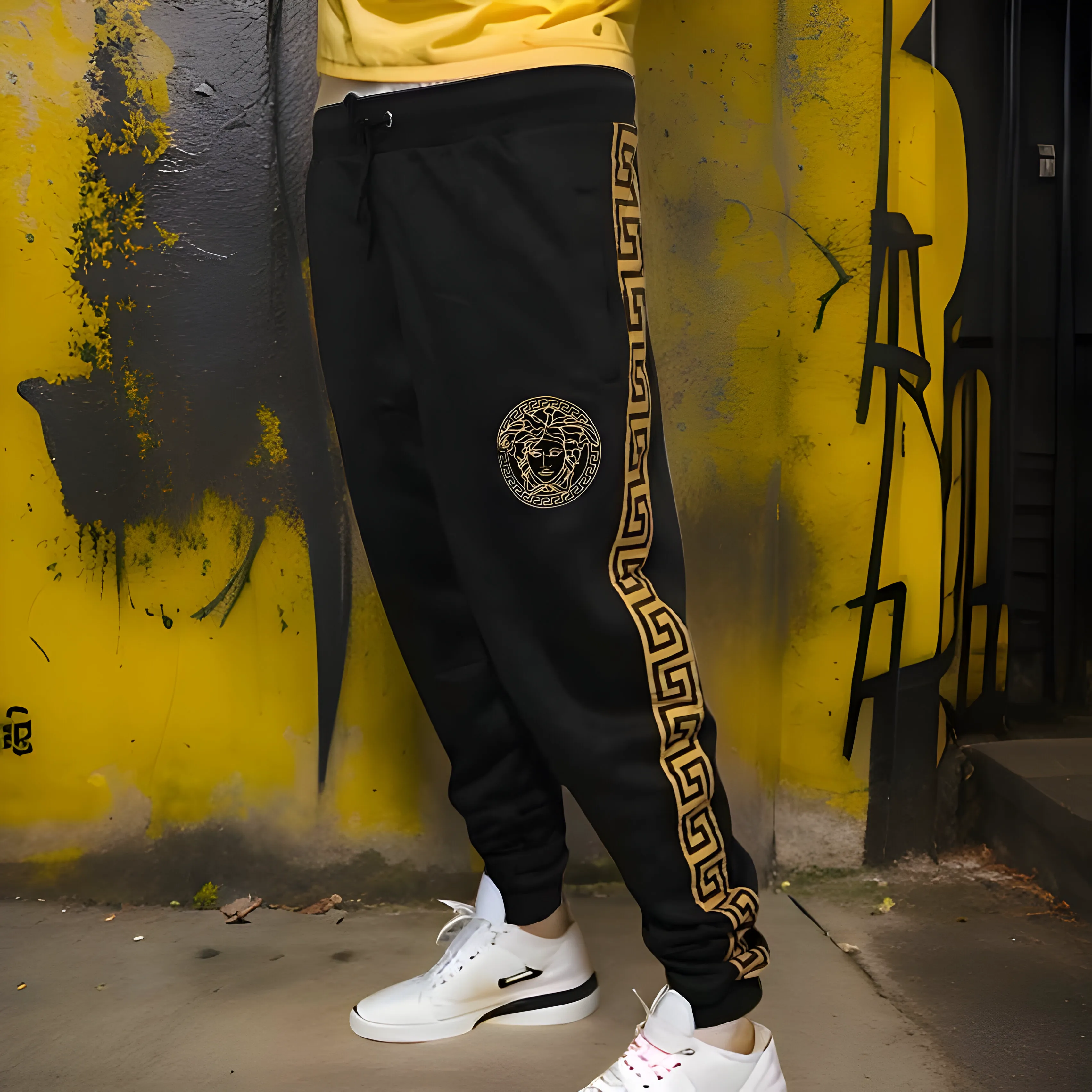 ^MEDUSA STYLE^ (STYLE) (BLACK-GOLD) JOGGER SWEATPANTS ~LUXURY~