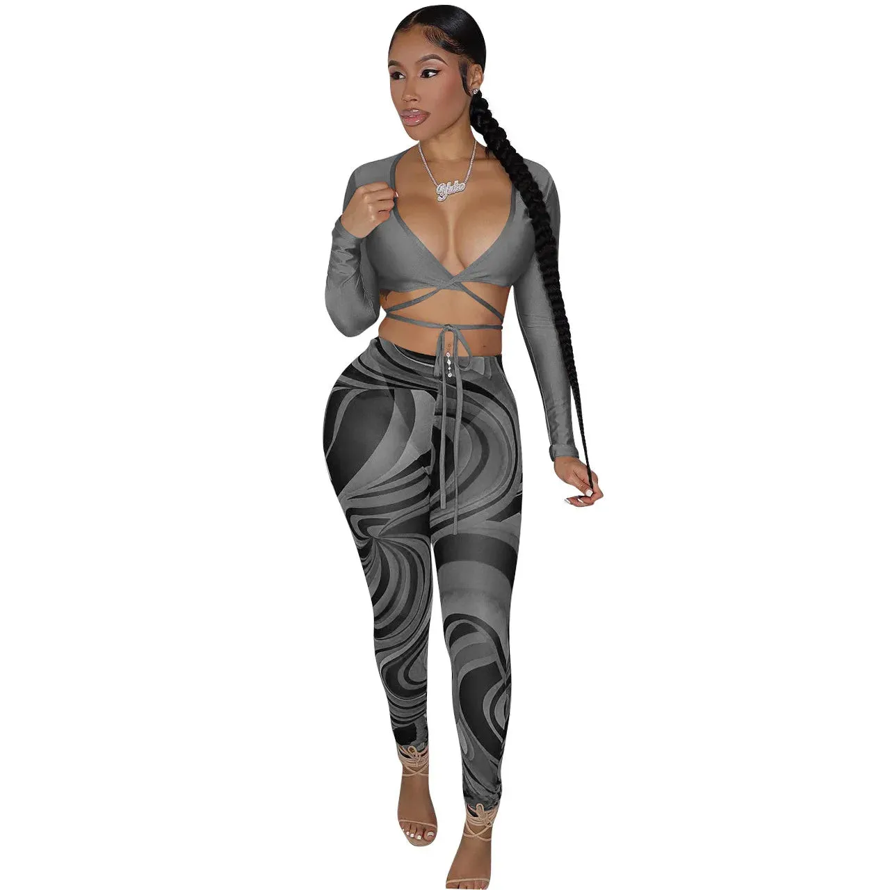 Melanie in Mesh Pants Set