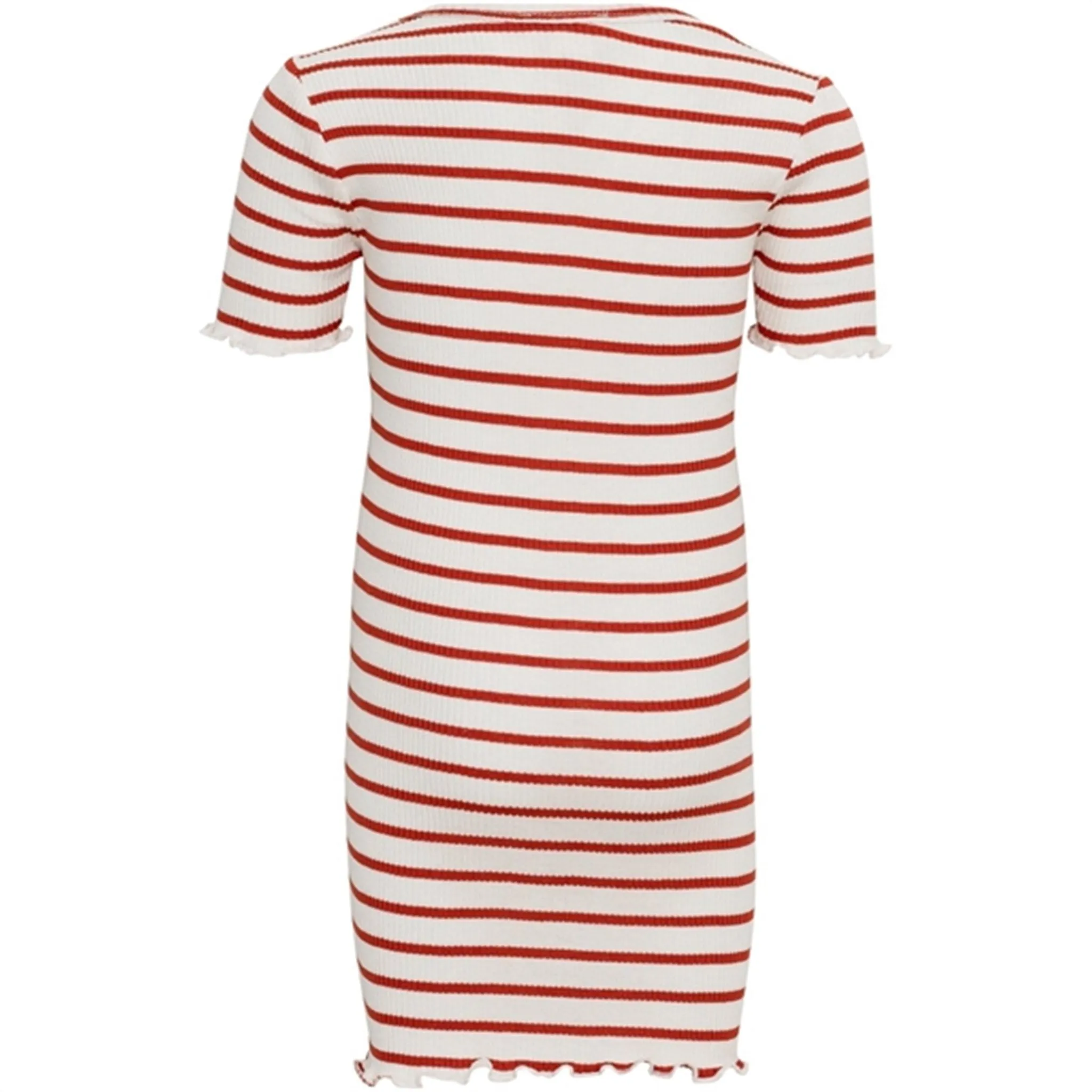 Minimalisma Bird Dress Poppy Red And Cream Stripes