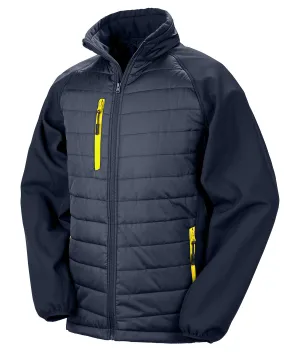 Navy/Yellow* - Compass padded softshell jacket