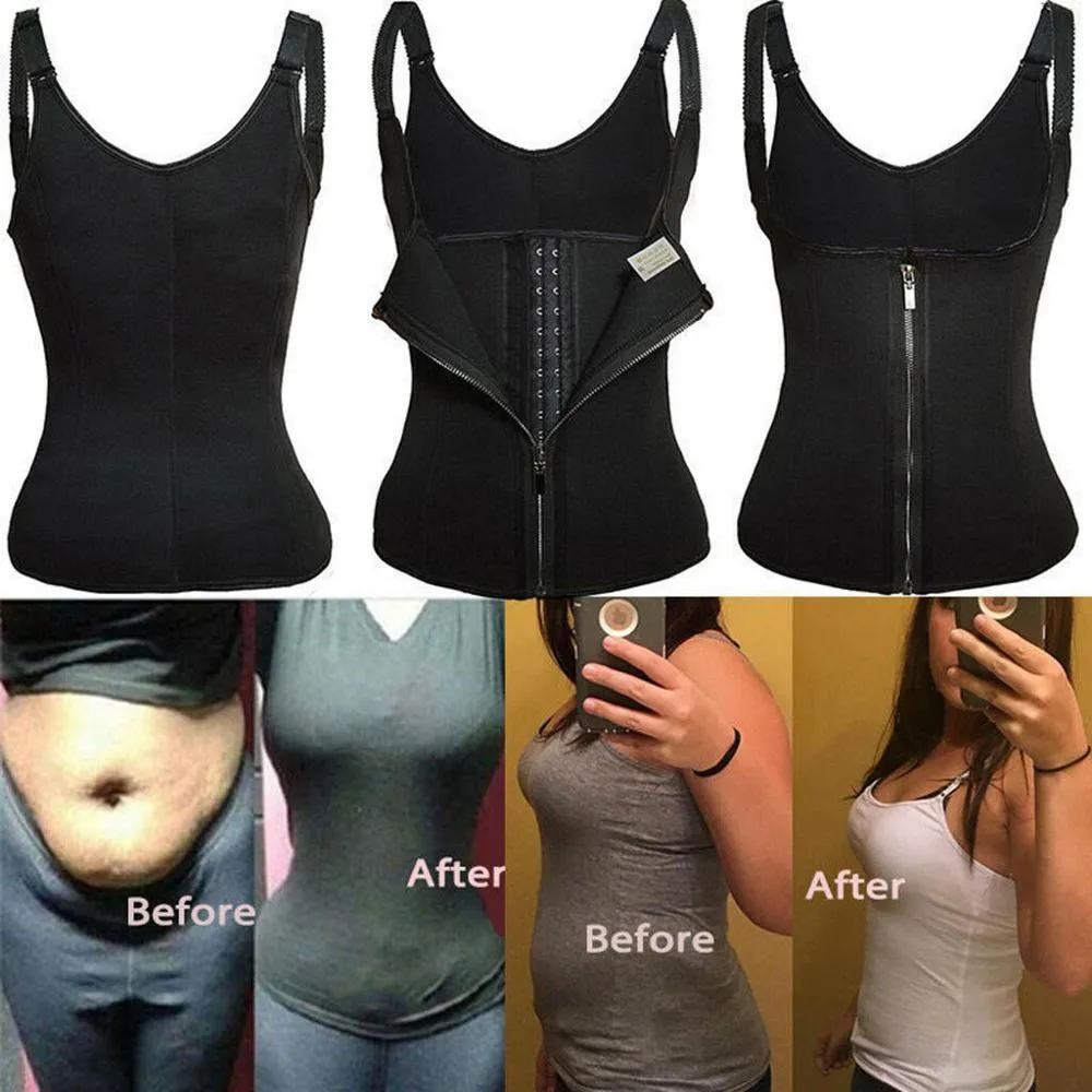 Neoprene Sauna Sweat Vest Waist Trainer Cincher Women Body Shaper Slimming Corset Shapewear Trimmer Workout Thermo Tummy Control