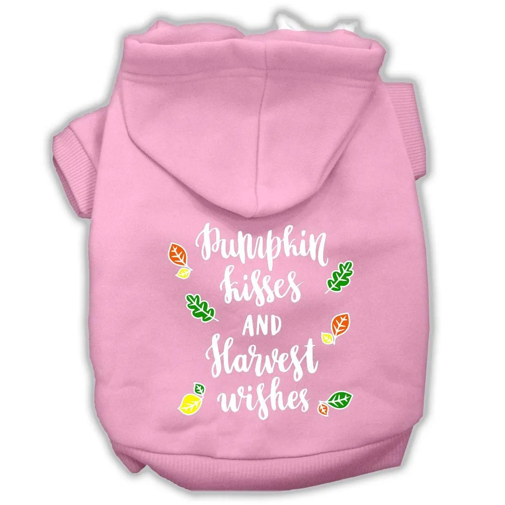 Pumpkin Kisses Screenprint Dog Hoodie Light Pink Xxxl(20)