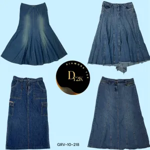 Retro Revival: Y2K Denim Maxi Skirts (GRV-10-218)