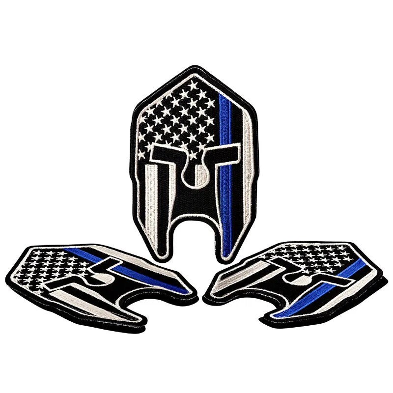 Spartan Thin Blue Line Hook-and-Loop Patch