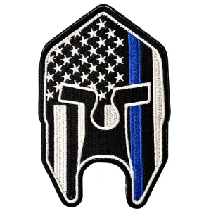 Spartan Thin Blue Line Hook-and-Loop Patch