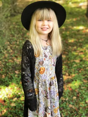 SPOOKY SHORT SLEEVES TWIRL DRESS